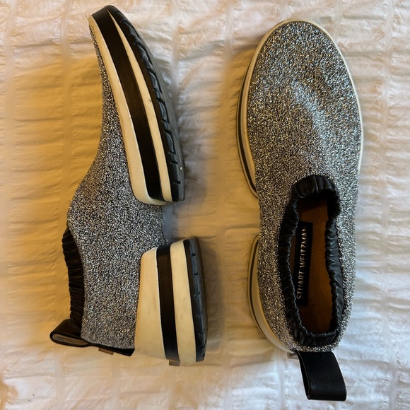 Stuart Weitzman silver slip on shoes (6.5) - Picture 2 of 3